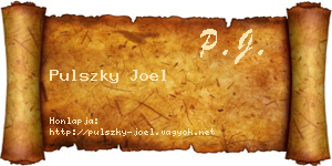 Pulszky Joel névjegykártya